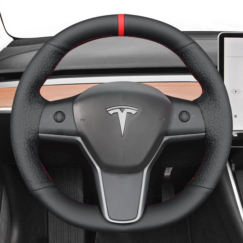 Mewant® Alcantara Car Steering Wheel Cover for Tesla Model 3 2017-2023 / Model Y 2020-2023