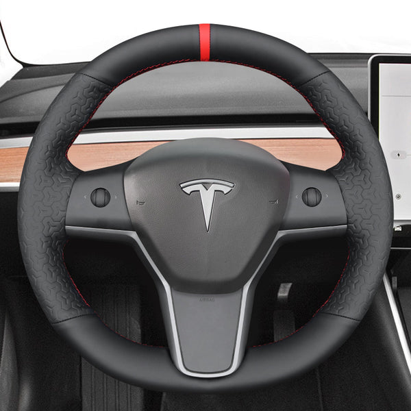 Mewant® Alcantara Car Steering Wheel Cover for Tesla Model 3 2017-2023 / Model Y 2020-2023