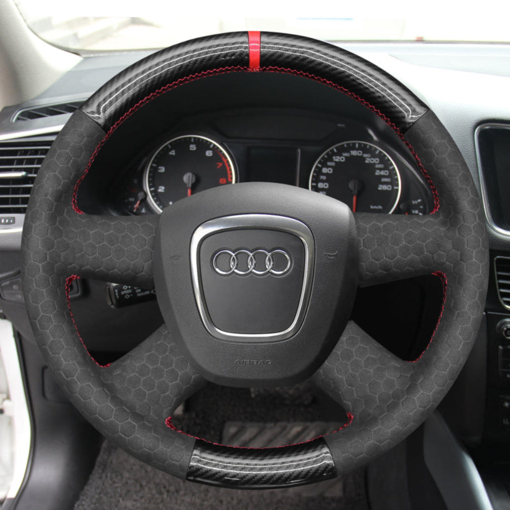 Mewant Car Steering Wheel Cover for Audi A3 A4 A6 Q5 Q7 2006-2013 Steering Cover