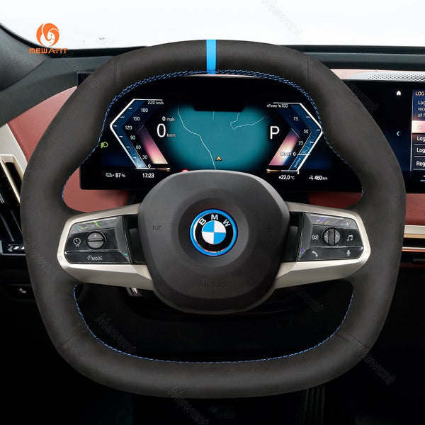 Mewant Car Steering Wheel Cover for BMW iX (I20) 2021-2024