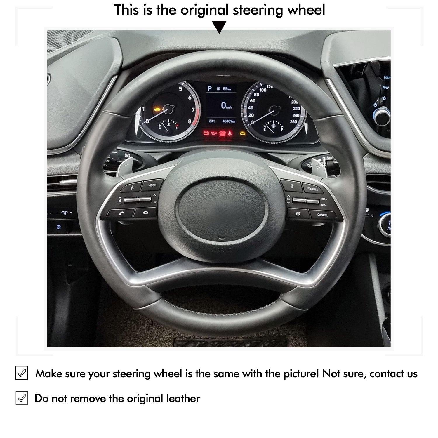Mewant Car Steering Wheel Cover for Hyundai Sonata VIII 2020-2023 / STARIA (STARIA LOAD)