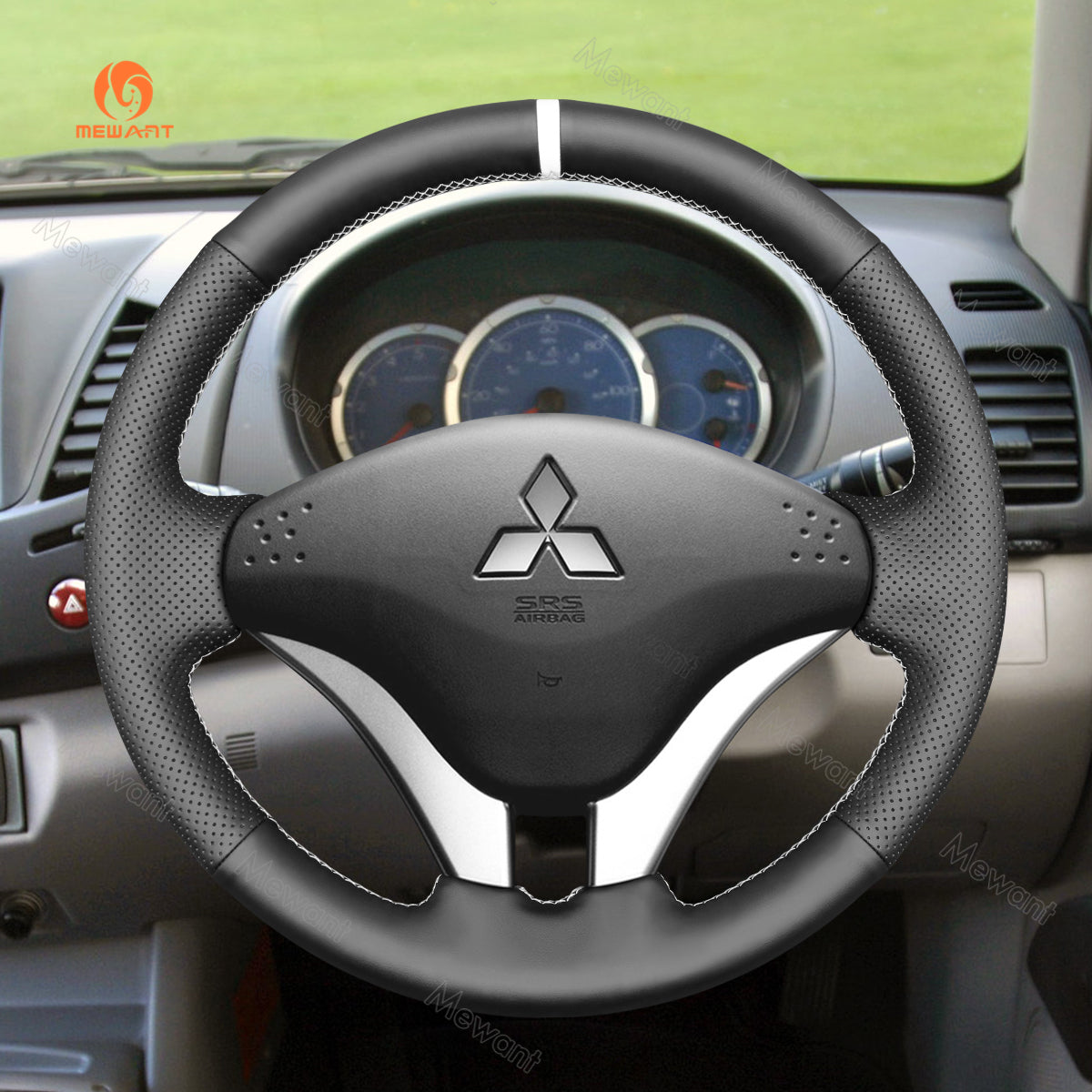 Mewant Car Steering Wheel Cover for Mitsubishi L200 2006-2015 Mitsubishi Triton 2006-2012