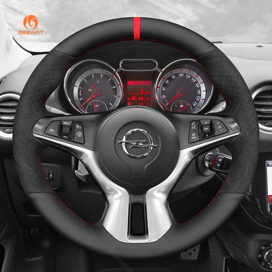 Mewant® Funda para volante de coche Alcantara para Opel Adam 2012-2020 