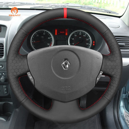 Hand Stitch Car Steering Wheel Cover for Renault Clio 2 2001-2008 / Twingo 2 2007-2014 from Mewant