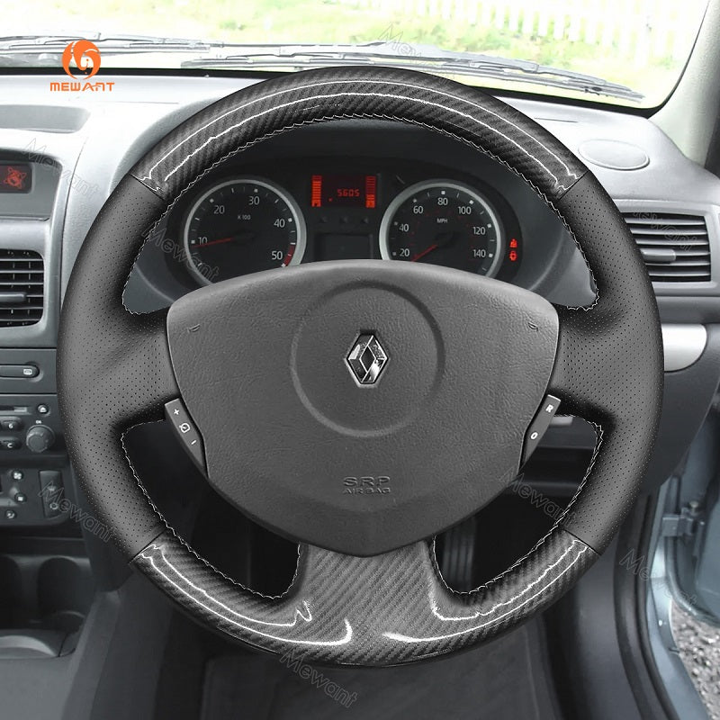 Hand Stitch Car Steering Wheel Cover for Renault Clio 2 2001-2008 / Twingo 2 2007-2014 from Mewant