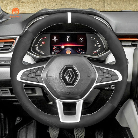 Hand Stitch Car Steering Wheel Cover for Renault Clio 5 (V) Captur 2 Zoe from Mewant