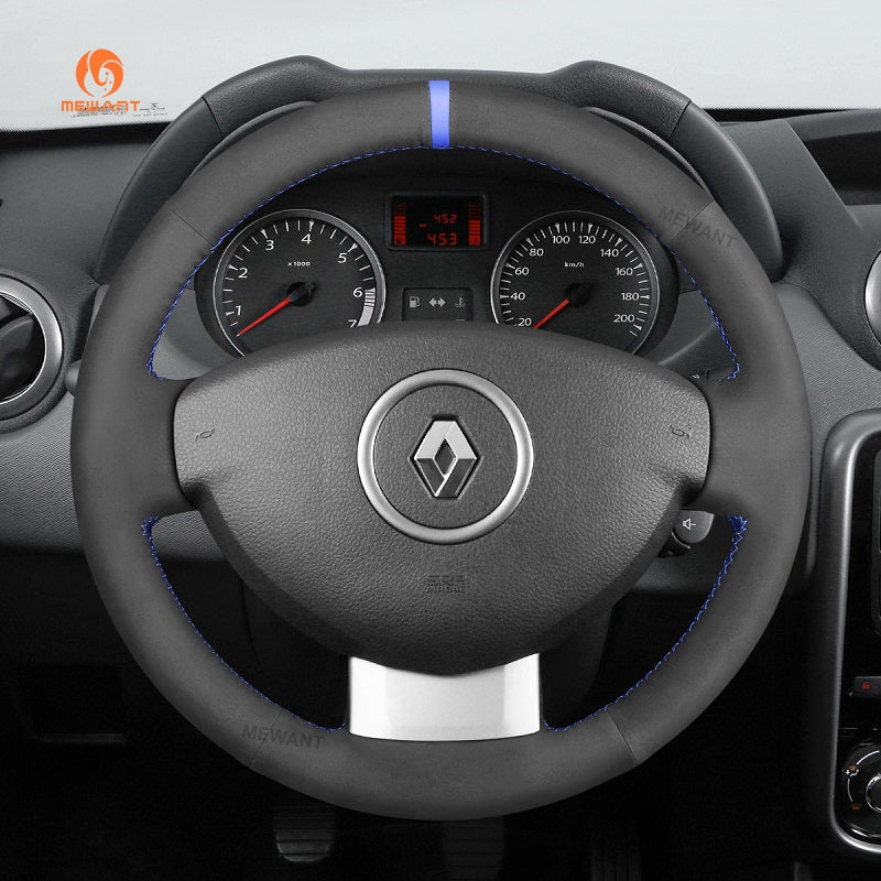 Hand Stitch Car Steering Wheel Cover for Renault Duster Dokker Lodgy Logan Sandero from Mewant