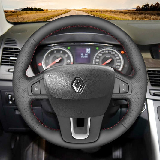 Hand Stitch Car Steering Wheel Cover for Renault Laguna 3 Latitude Samsung SM5 SM7 from Mewant