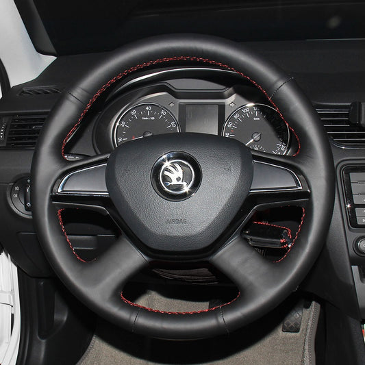 Hand Stitch Car Steering Wheel Cover Skoda Citigo Fabia Superb Roomster Rapid Octavia from Mewant
