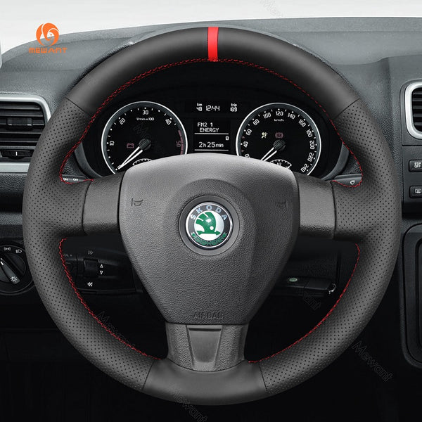 Hand Stitch Car Steering Wheel Cover for Skoda Octavia Fabia II from Mewant
