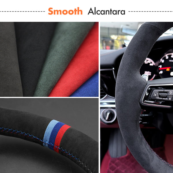 Mewant® Alcantara Car Steering Wheel Cover for Ford Focus ST 2015-2018 Focus RS 2016-2018 Ecosport ST-Line 2017-2023 Kuga ST-Line 2019