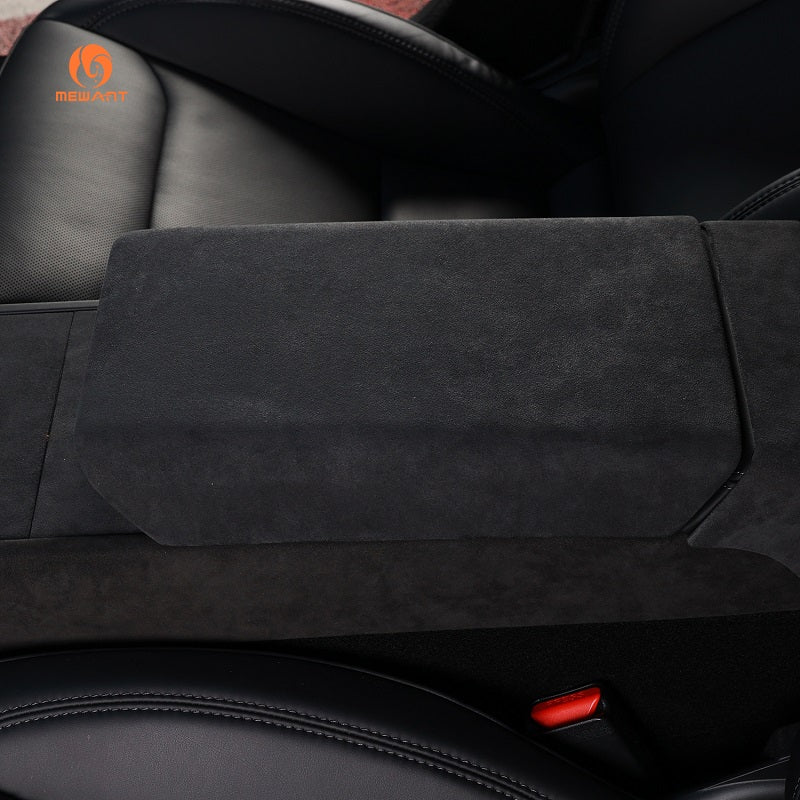 Mewant Alcantara Center Console Non-Slip Armrest Cover for Tesla Model 3 nap-on Install Armrest Cover