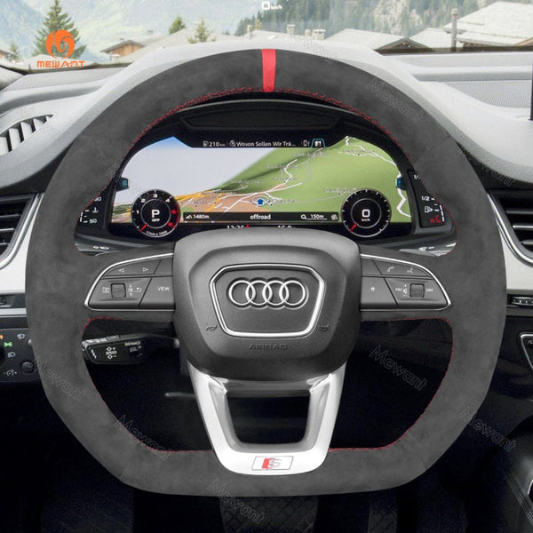 Funda de volante Mewant® Alcantara para Audi Q3 (F3), Q5 (FY), SQ5 (FY), Q7 (4M), SQ7 (4M), RSQ8, Q5 