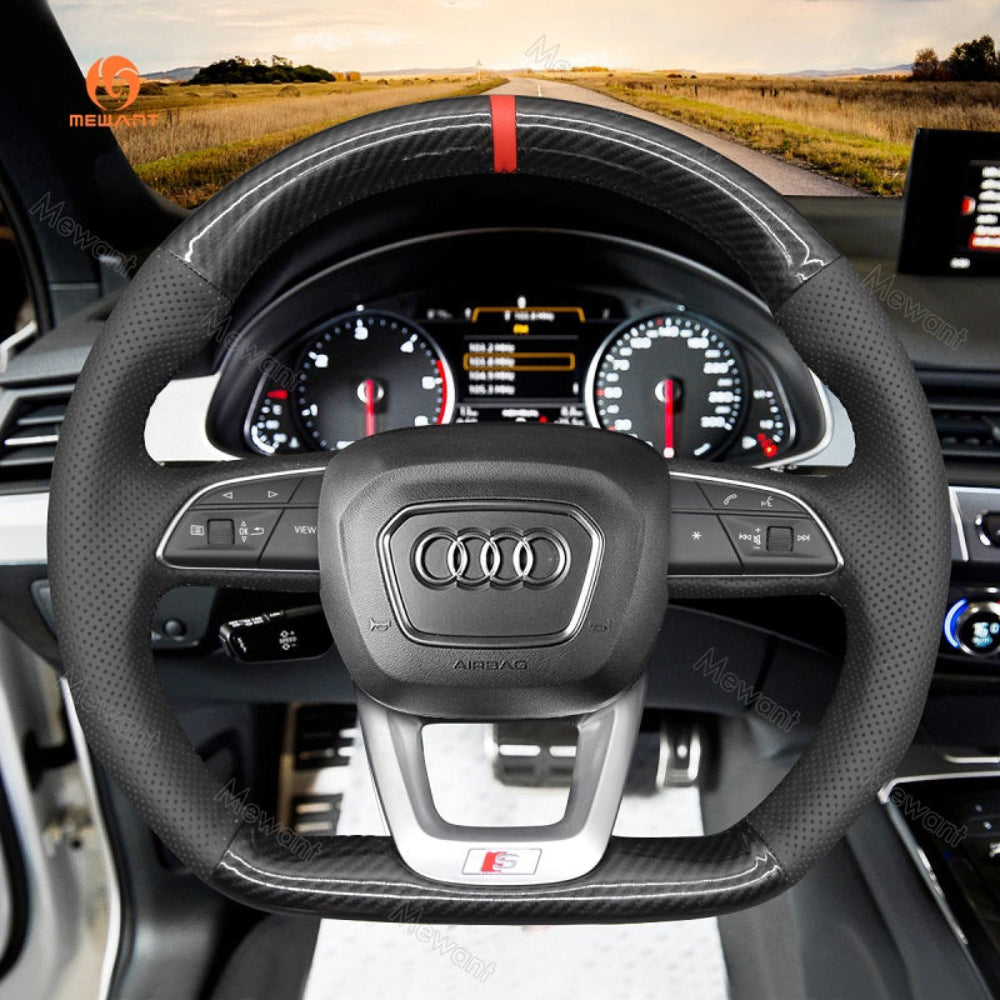Funda de volante Mewant® Alcantara para Audi Q3 (F3), Q5 (FY), SQ5 (FY), Q7 (4M), SQ7 (4M), RSQ8, Q5 