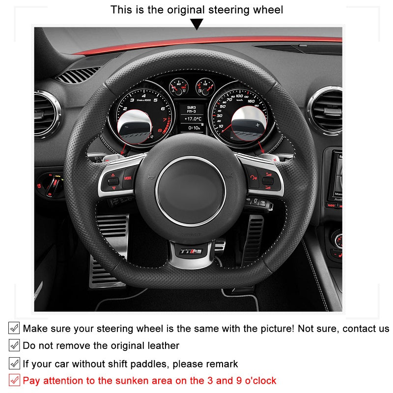 Mewant® Alcantara Autolenkradbezug für TT RS (8J) Coupe TT RS Cabriolet R8 (42) Coupe R8 Cabriolet RS 3 (8P) Sportback (Schrägheck) RS 6 (C6) Limousine RS 6 Avant