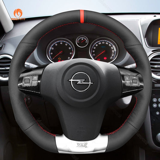 Mewant® Alcantara Car Steering Wheel Cover for Opel Corsa (D) OPC 2007-2015
