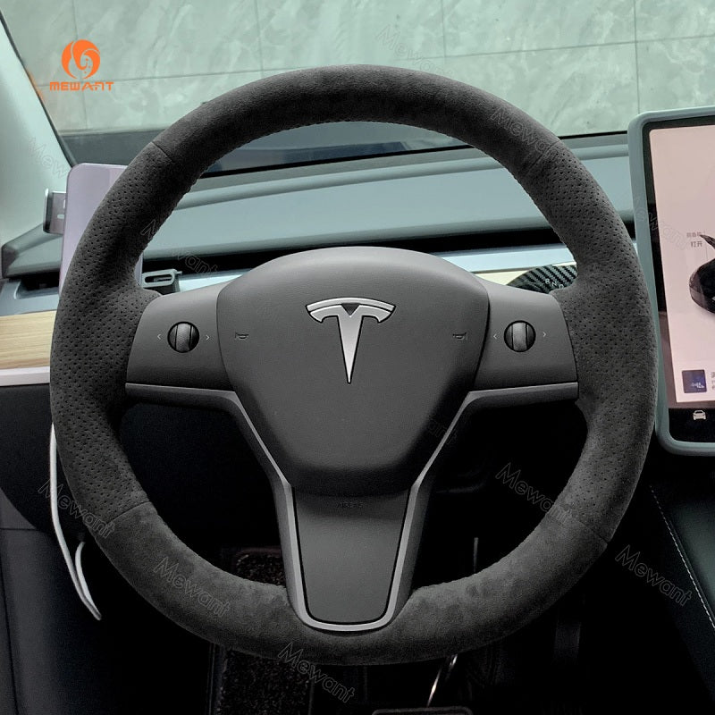 Mewant® Alcantara-Lenkradbezug für Tesla Model 3 2017-2023 / Model Y 2020-2023