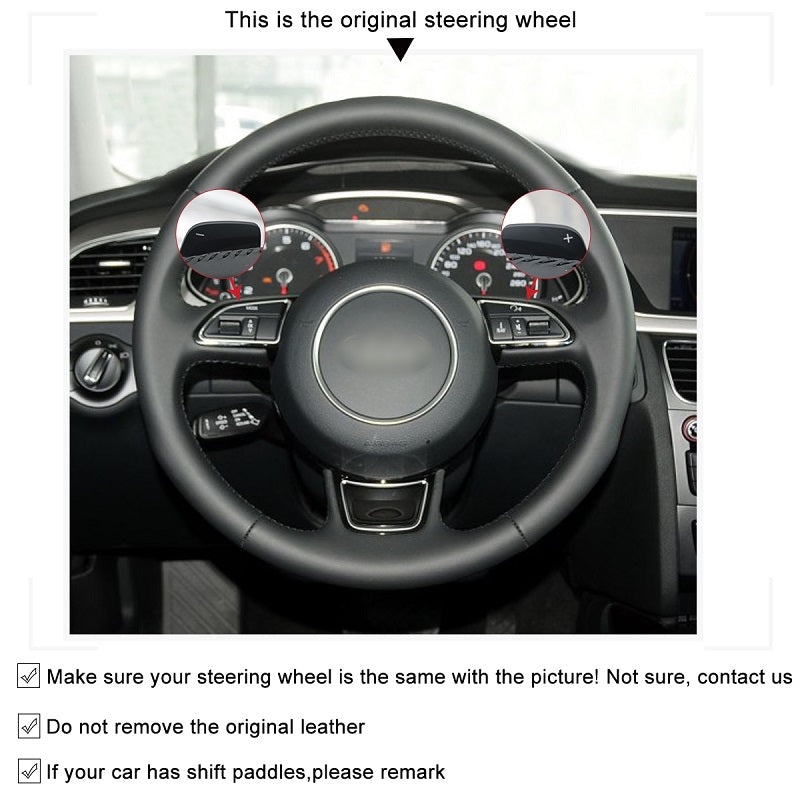 Mewant® Alcantara Car Steering Wheel Cover for Audi A3 2015-2016 (US)