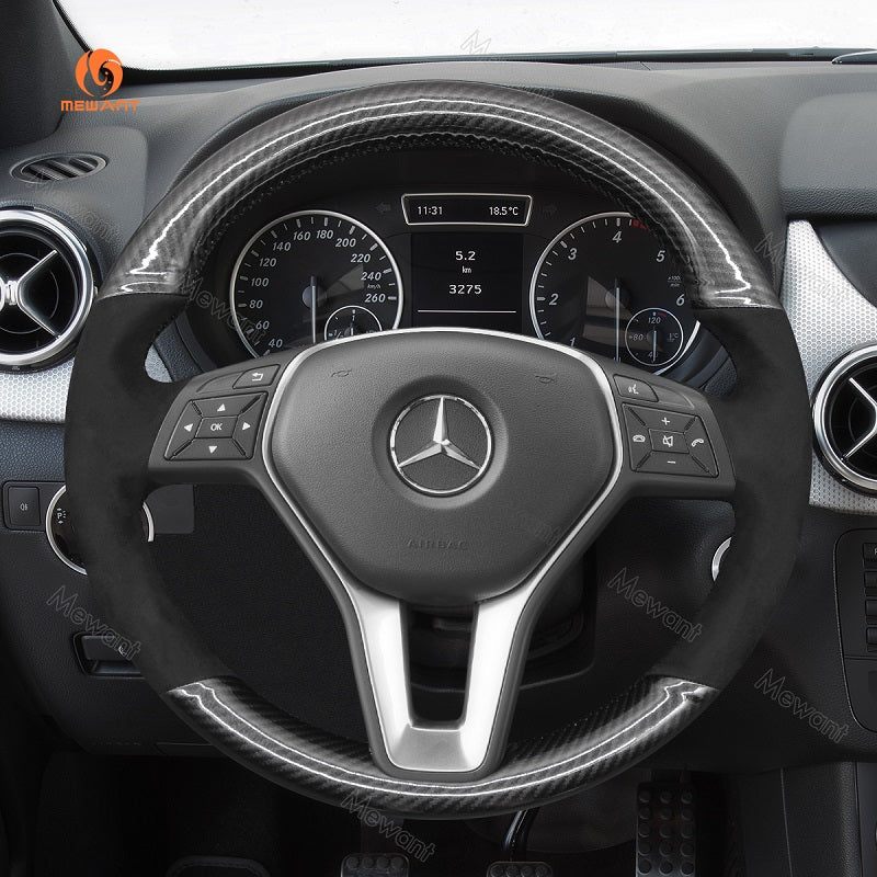 Hand Stitch Car Steering Wheel Cover for Mercedes Benz W246 W204 C117 C218 W212 X156 X204 from Mewant