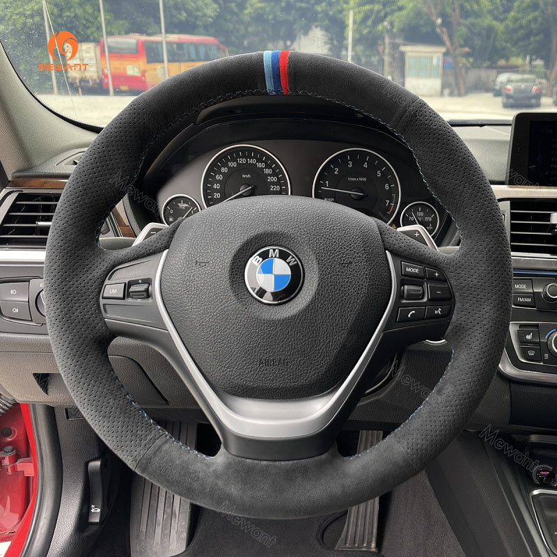 Mewant® Alcantara Car Steering Wheel Cover for BMW 3 Series F30 F34 F22 F23 F32 F33 F36