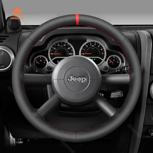 Hand Stitch Car Steering Wheel Cover for Jeep Wrangler (JK) 2007-2010 from Mewant