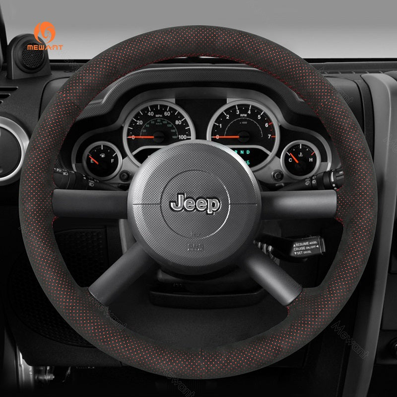 Hand Stitch Car Steering Wheel Cover for Jeep Wrangler (JK) 2007-2010 from Mewant