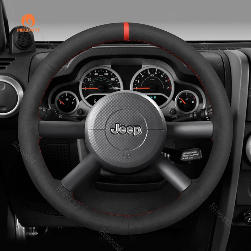 Hand Stitch Car Steering Wheel Cover for Jeep Wrangler (JK) 2007-2010 from Mewant