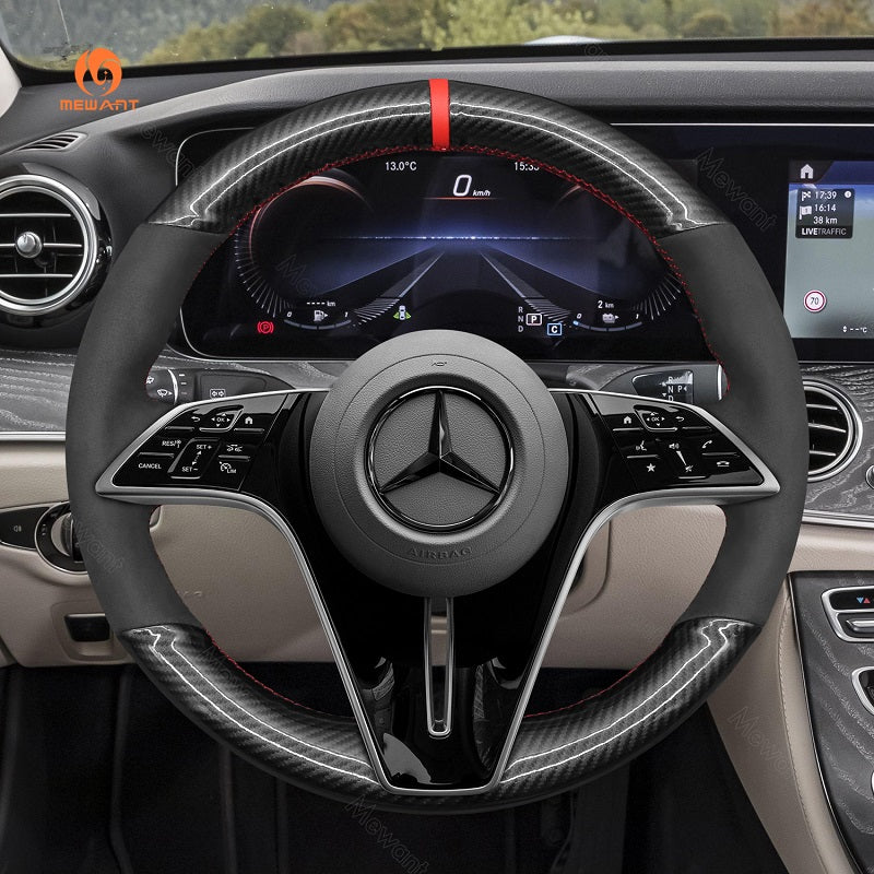 Hand Stitch Car Steering Wheel Cover for Mercedes-Benz C257 W213 EQS V297 W167 X167 2024 from Mewant