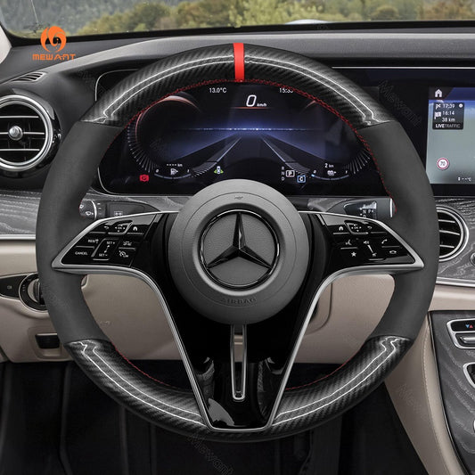 Hand Stitch Car Steering Wheel Cover for Mercedes-Benz C257 W213 EQS V297 W167 X167 2024 from Mewant