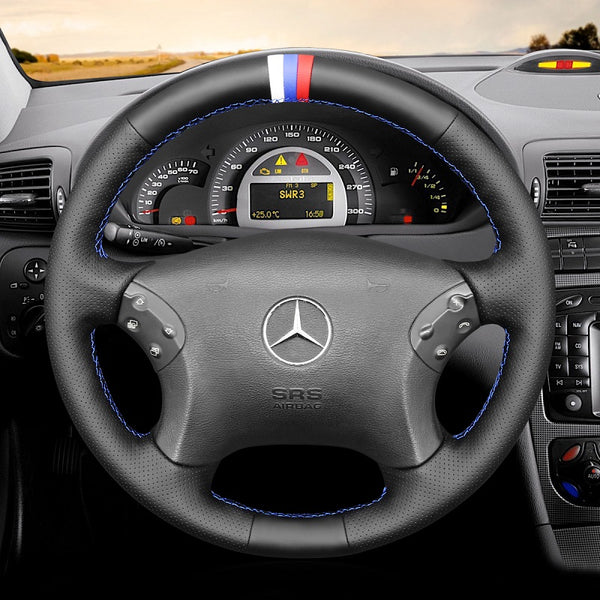 Hand Stitch Car Steering Wheel Cover for Mercedes Benz C-Class W203 C32 AMG from Mewant
