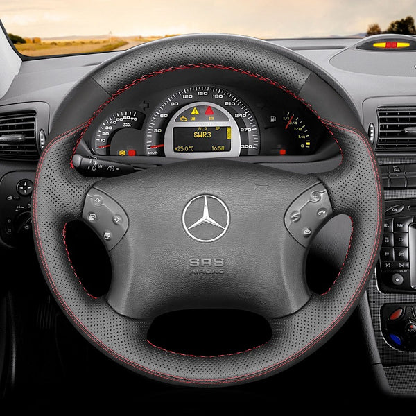 Hand Stitch Car Steering Wheel Cover for Mercedes Benz C-Class W203 C32 AMG from Mewant