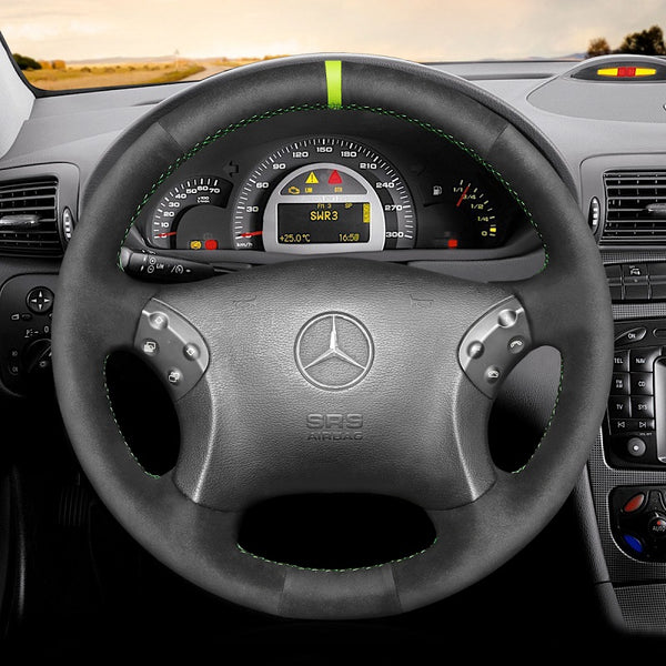 Hand Stitch Car Steering Wheel Cover for Mercedes Benz C-Class W203 C32 AMG from Mewant