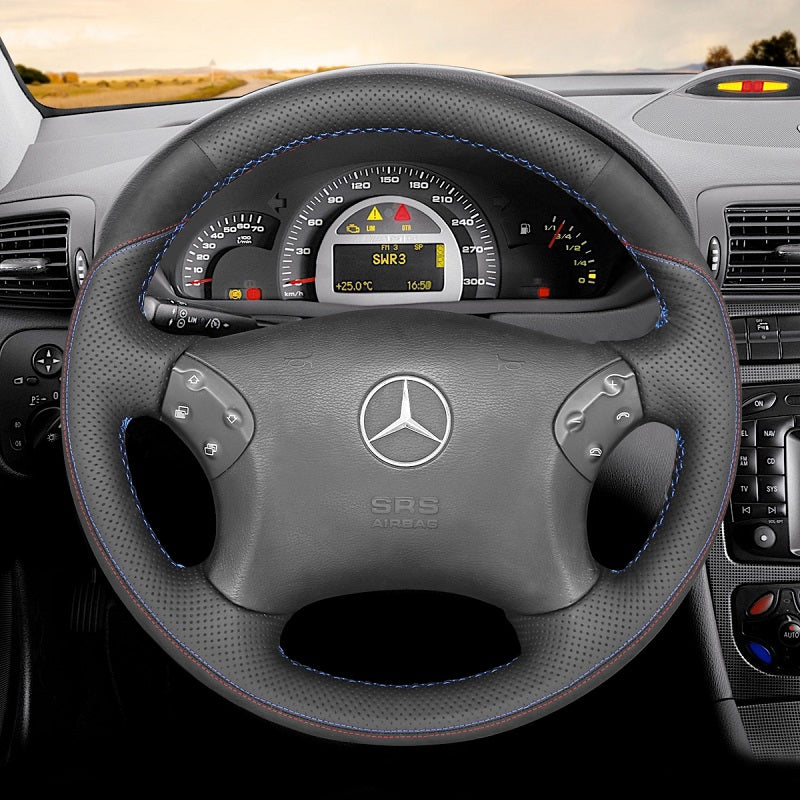 Hand Stitch Car Steering Wheel Cover for Mercedes Benz C-Class W203 C32 AMG from Mewant