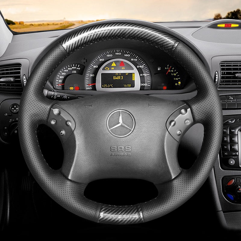 Hand Stitch Car Steering Wheel Cover for Mercedes Benz C-Class W203 C32 AMG from Mewant