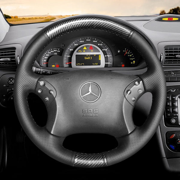 Hand Stitch Car Steering Wheel Cover for Mercedes Benz C-Class W203 C32 AMG from Mewant