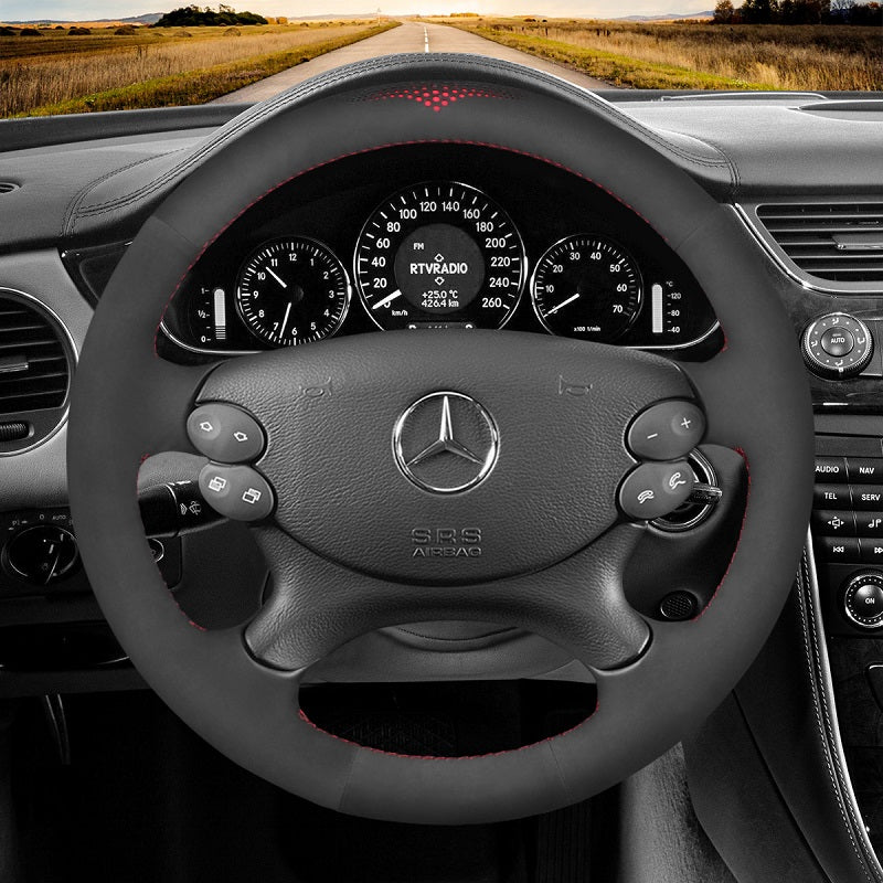 Hand Stitch Car Steering Wheel Cover for Mercedes Benz E-Class W211C209 C219 W463 R230 from Mewant