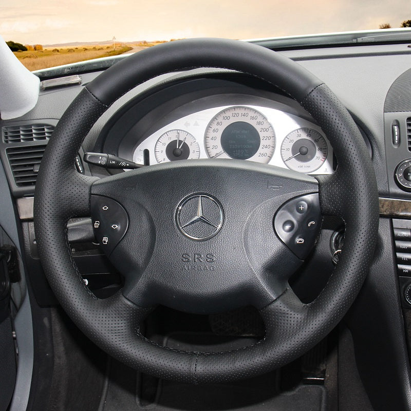 Hand Stitch Car Steering Wheel Cover for Mercedes Benz E-Class W211 G-Class W463 from Mewant