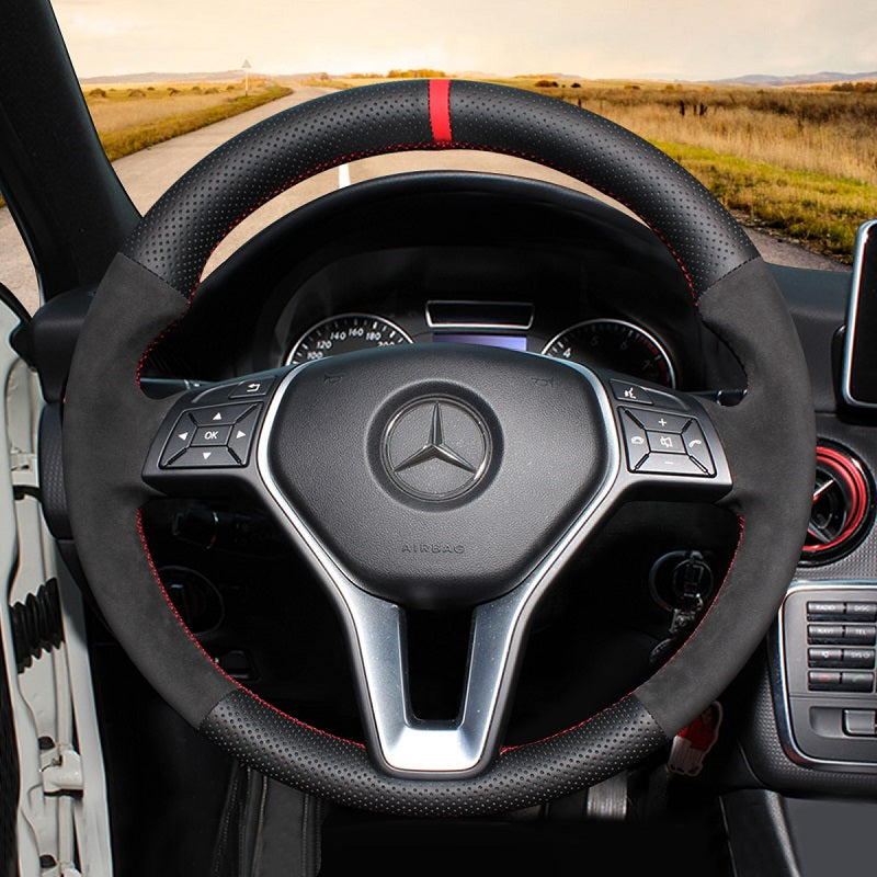 Hand Stitch Car Steering Wheel Cover for Mercedes Benz W246 W204 C117 C218 W212 X156 X204 from Mewant