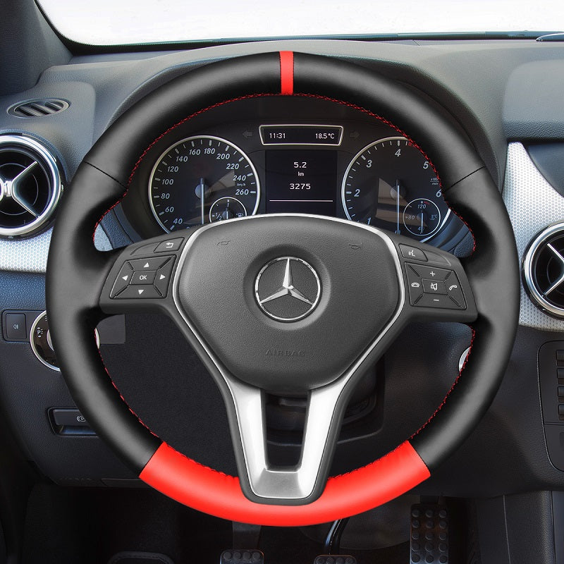 Hand Stitch Car Steering Wheel Cover for Mercedes Benz W246 W204 C117 C218 W212 X156 X204 from Mewant