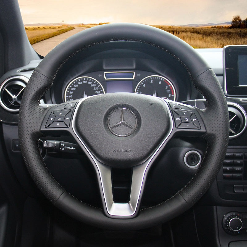 Hand Stitch Car Steering Wheel Cover for Mercedes Benz W246 W204 C117 C218 W212 X156 X204 from Mewant