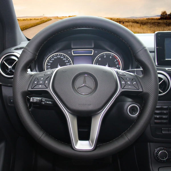 Hand Stitch Car Steering Wheel Cover for Mercedes Benz W246 W204 C117 C218 W212 X156 X204 from Mewant