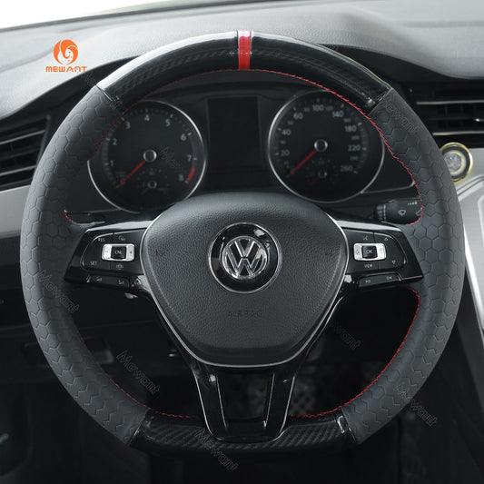 Hand Stitch Car Steering Wheel Cover for Volkswagen VW Golf 7 Alltrack SportWagen Jetta Passat Tiguan e-Golf Arteon Atlas