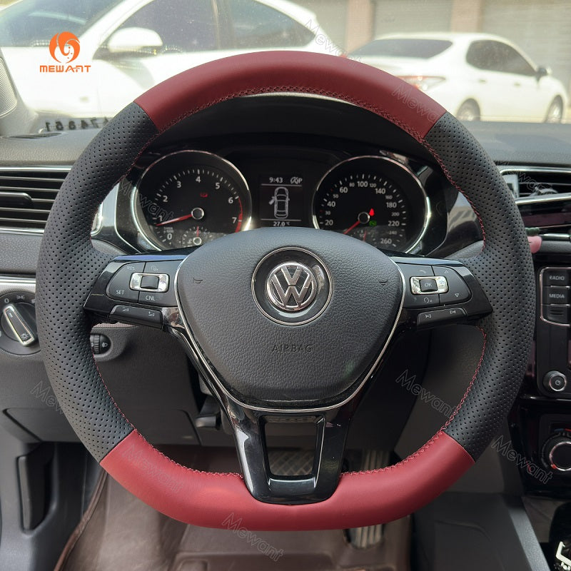 Hand Stitch Car Steering Wheel Cover for Volkswagen VW Golf 7 Alltrack SportWagen Jetta Passat Tiguan e-Golf Arteon Atlas