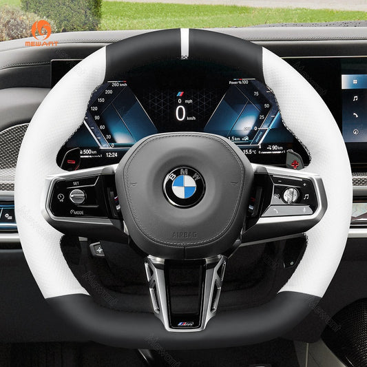 Coprivolante per auto Mewant® Alcantara per BMW (M Sport) Serie 5 G60 2024, Serie 7 G70 2023-2024, i5 G60 2024, i7 G70 2023-2024