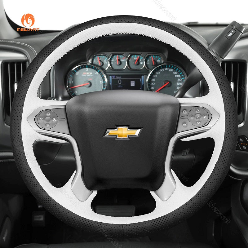 Mewant Car Steering Wheel Cover for Chevrolet (Chevy) Silverado 1500 2500 3500 4500HD 5500HD 6500HD Suburban Tahoe Steering Cover