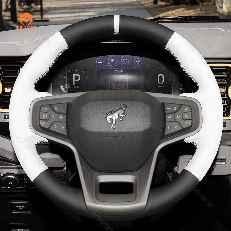 Mewant® Alcantara Car Steering Wheel Cover for Ford Bronco 2021-2024