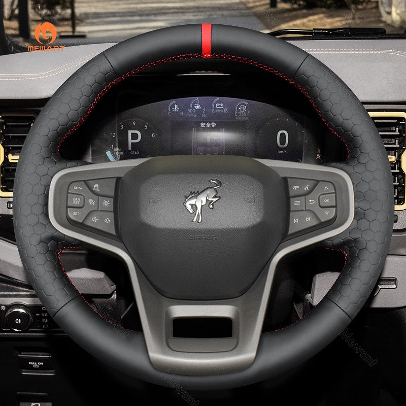 Mewant® Alcantara Car Steering Wheel Cover for Ford Bronco 2021-2024