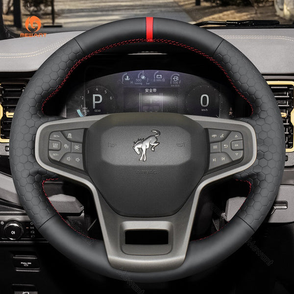 Mewant® Alcantara Car Steering Wheel Cover for Ford Bronco 2021-2024