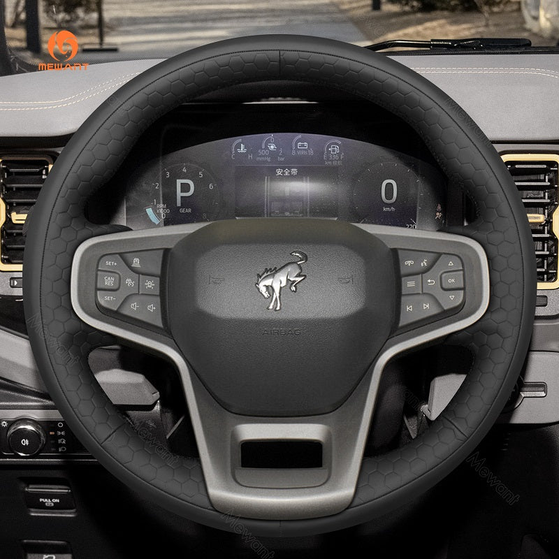 Mewant® Alcantara Car Steering Wheel Cover for Ford Bronco 2021-2024