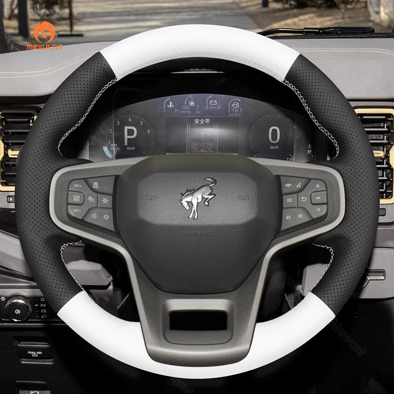 Mewant® Alcantara Car Steering Wheel Cover for Ford Bronco 2021-2024
